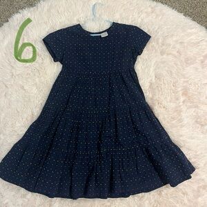 Hanna Andersson Navy Blue Kids Dress with Dots